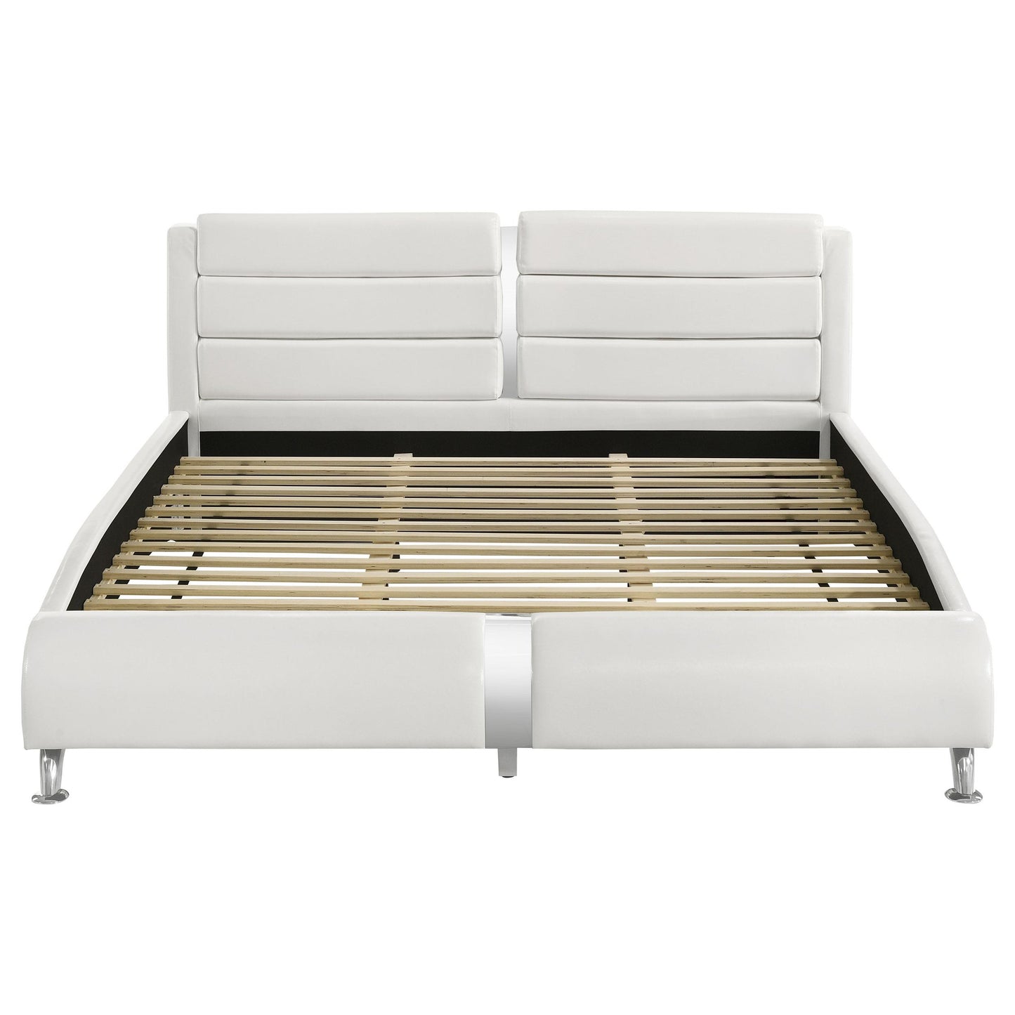 Coaster Furniture Jeremaine 300345KE Upholstered Eastern King Sleigh Bed - White IMAGE 3