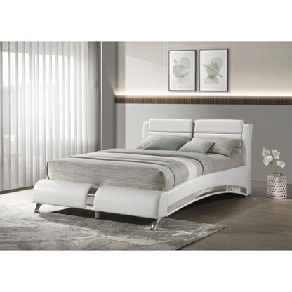 Coaster Furniture Jeremaine 300345Q Upholstered Queen Sleigh Bed - White IMAGE 7