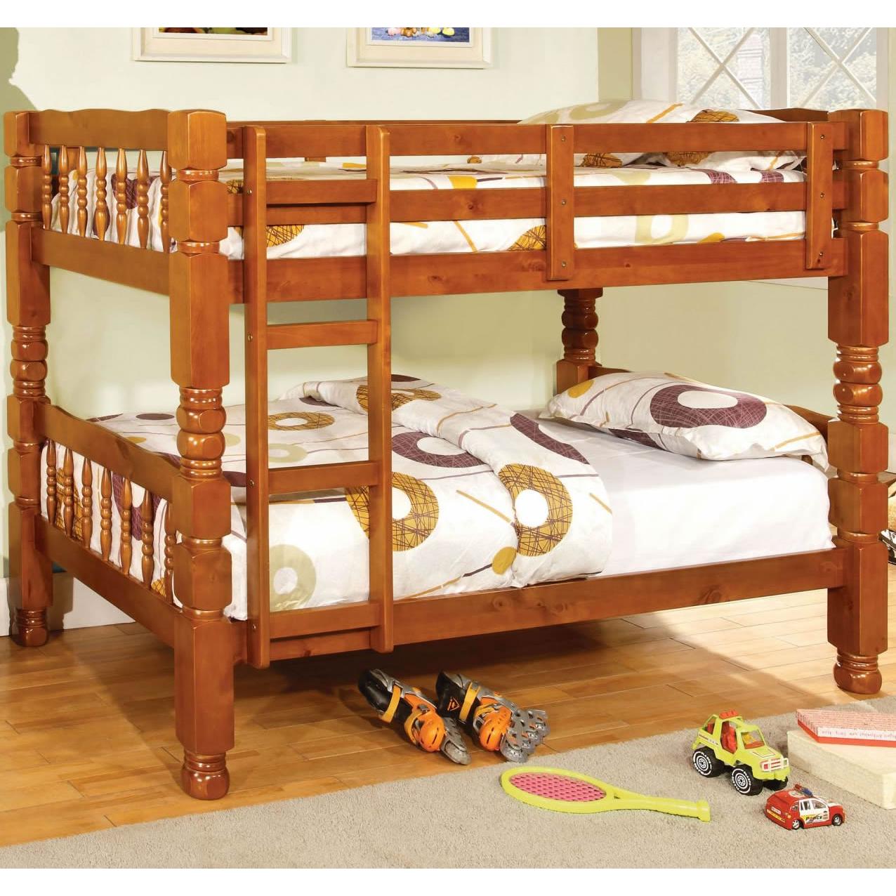  Furniture of America Kids Beds Bunk Bed CM2527OAK-BED IMAGE 1
