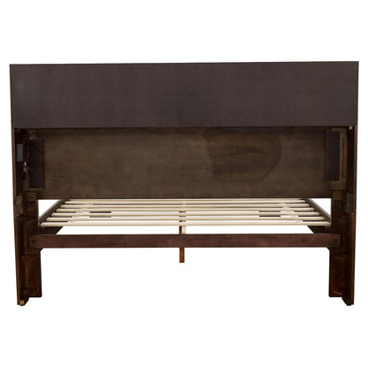 Coaster Furniture Jessica 200719Q Wood Queen LED Storage Bookcase Bed - Cappuccino IMAGE 5