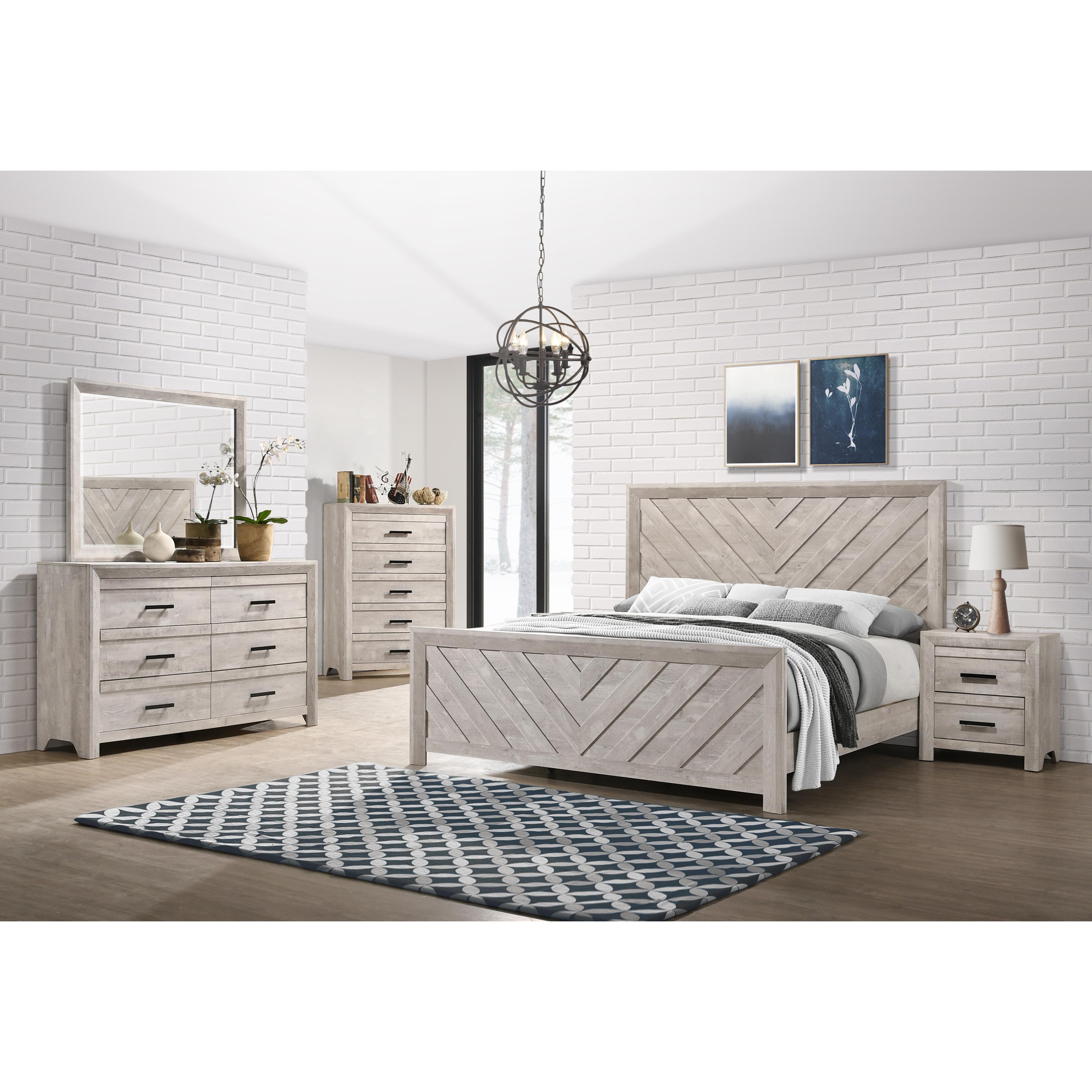  Elements International Ellen EL700 7 pc Twin Panel Bedroom Set IMAGE 1