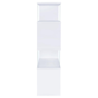 Coaster Furniture Emelle 800300 63-inch 4-shelf Glass Panel Bookshelf - White IMAGE 6
