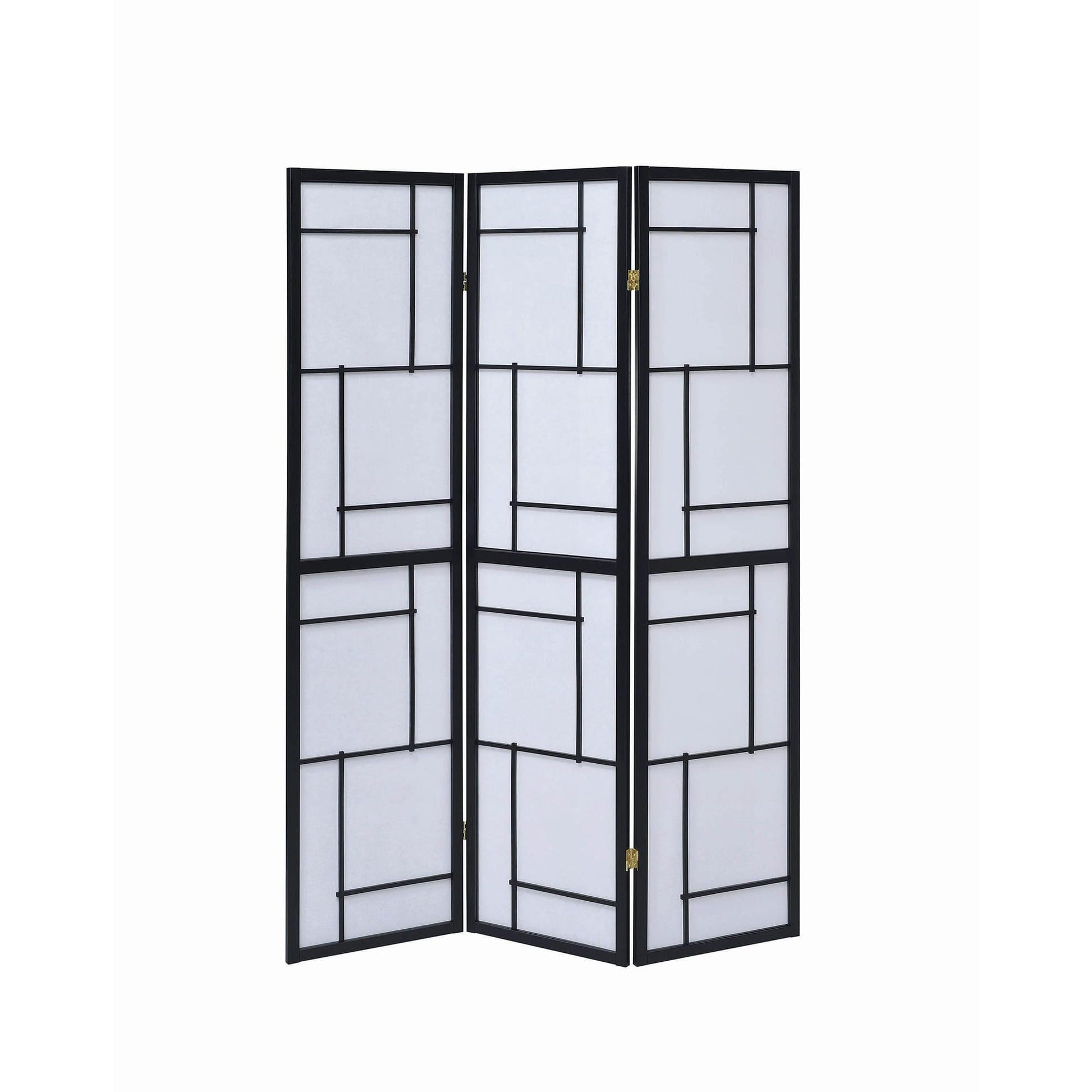 Coaster Furniture Damis 900102 3-Panel Room Divider Folding Shoji Screen - Black IMAGE 2
