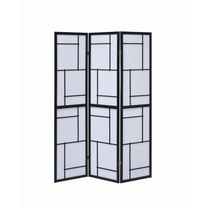 Coaster Furniture Damis 900102 3-Panel Room Divider Folding Shoji Screen - Black IMAGE 2