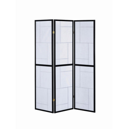 Coaster Furniture Damis 900102 3-Panel Room Divider Folding Shoji Screen - Black IMAGE 3