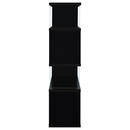Coaster Furniture Emelle 800340 63-inch 4-shelf Glass Panel Bookshelf - Black IMAGE 3