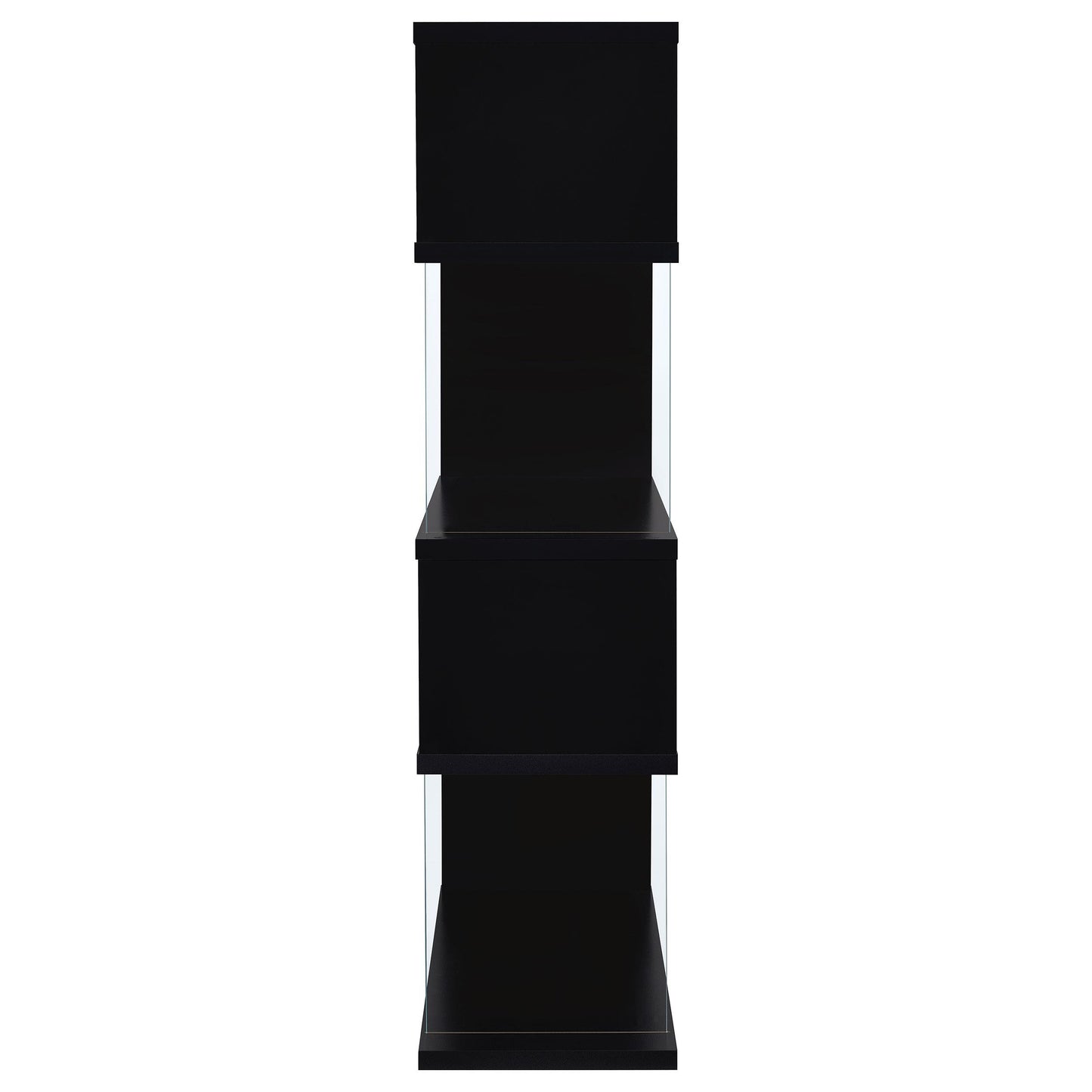 Coaster Furniture Emelle 800340 63-inch 4-shelf Glass Panel Bookshelf - Black IMAGE 6