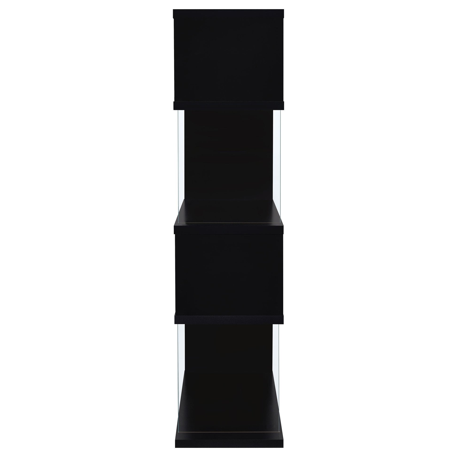 Coaster Furniture Emelle 800340 63-inch 4-shelf Glass Panel Bookshelf - Black IMAGE 6