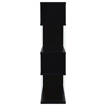 Coaster Furniture Emelle 800340 63-inch 4-shelf Glass Panel Bookshelf - Black IMAGE 6