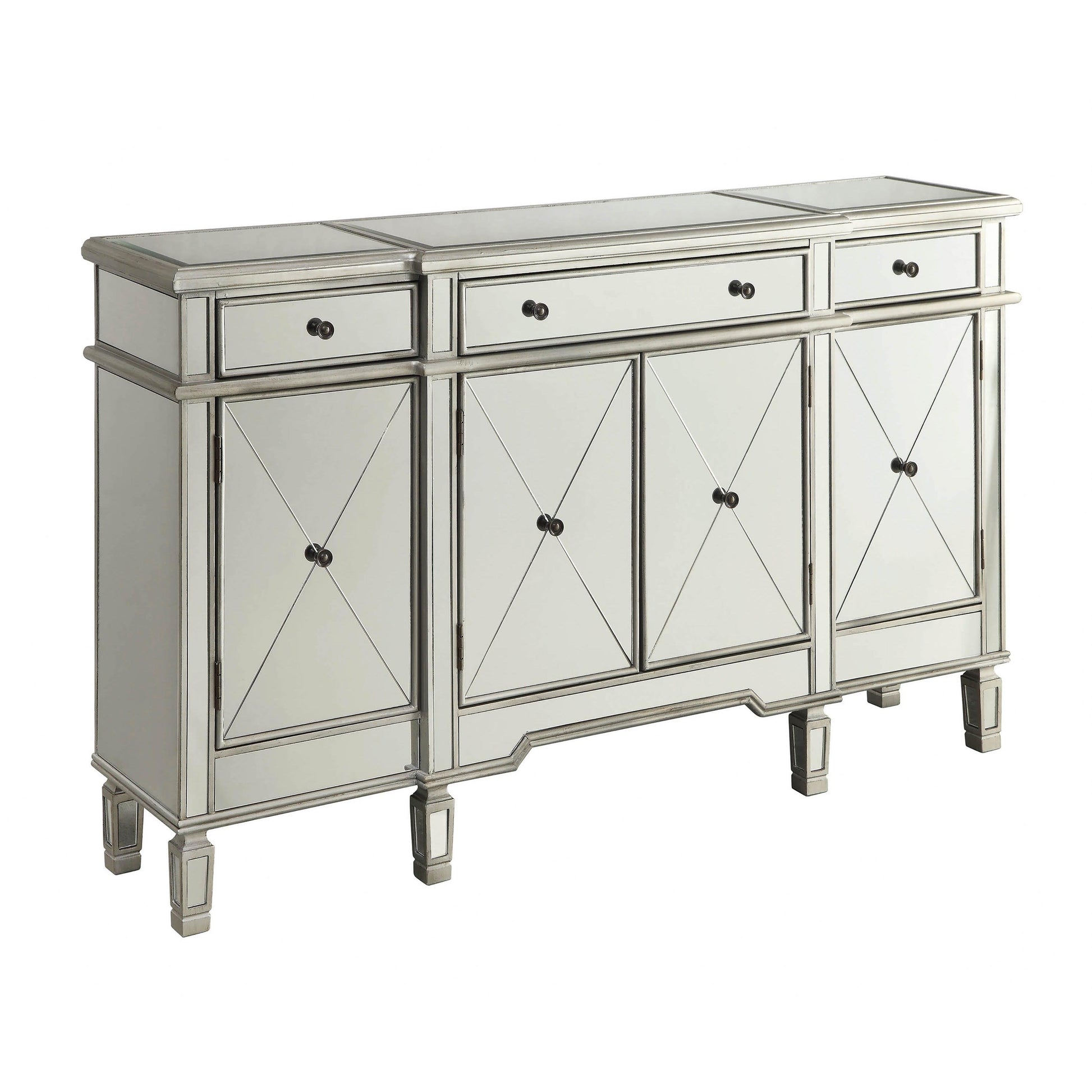 Coaster Furniture Aconitum 102595 4-door Mirrored Storage Accent Cabinet - Silver IMAGE 1