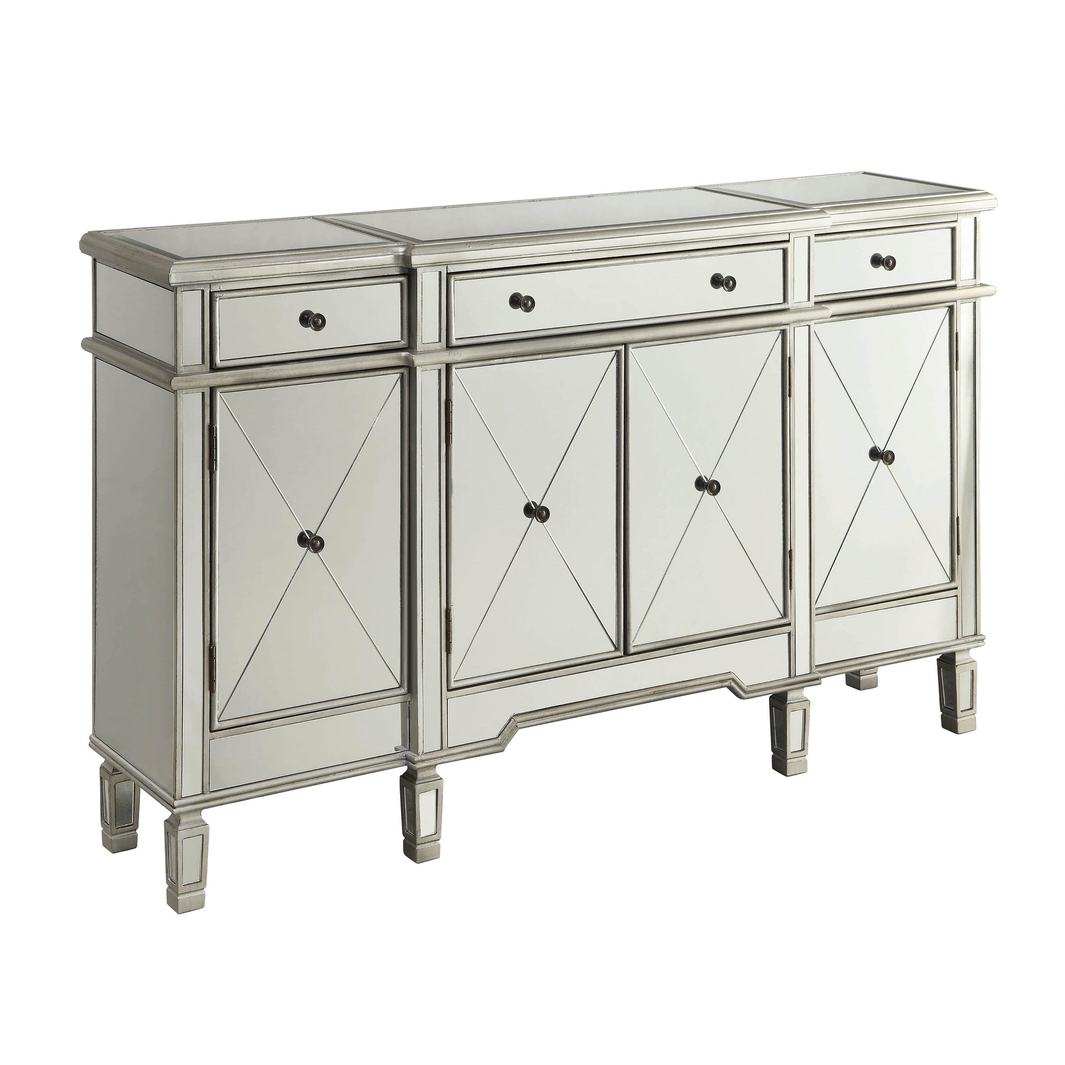 Coaster Furniture Aconitum 102595 4-door Mirrored Storage Accent Cabinet - Silver IMAGE 1