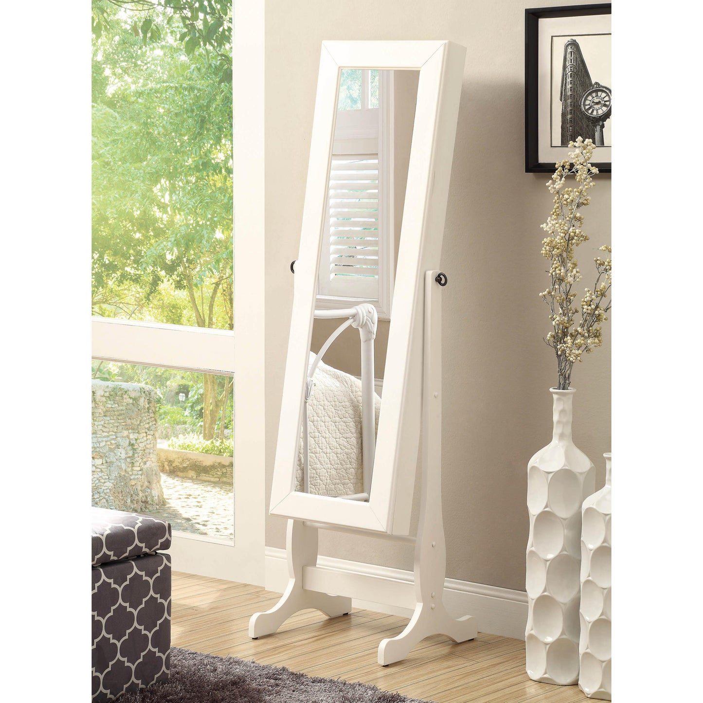 Coaster Furniture Batista 901804 Cheval Mirror with Jewelry Storage - White IMAGE 2