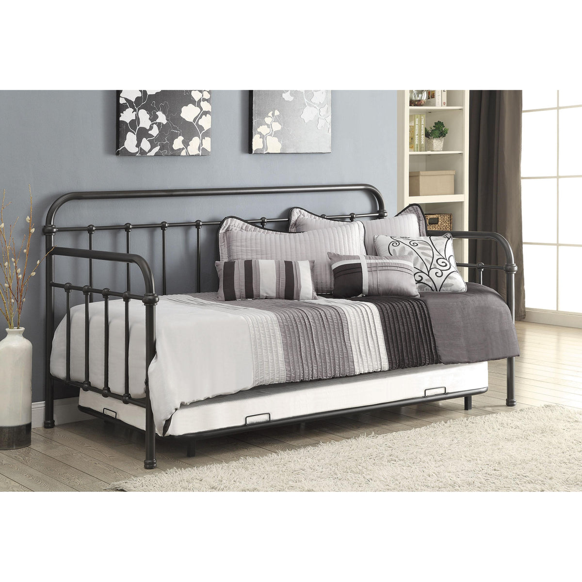  Coaster Furniture Livingston 300398 Metal Twin Daybed with Trundle - Dark Bronze IMAGE 2