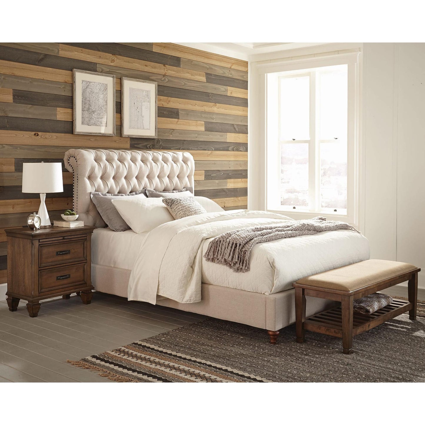  Coaster Furniture Devon 300525KW 57-inch Upholstered California King Panel Bed - Beige IMAGE 6