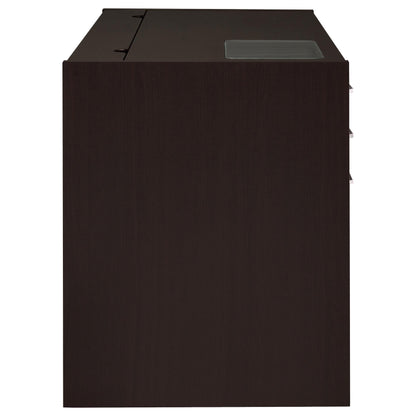 Coaster Furniture Halston 800702 47-inch 2-Drawer Office Desk with Cabinet - Cappuccino IMAGE 5