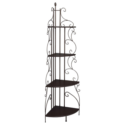 Coaster Furniture Poppy 910038 74-inch 4-shelf Corner Bookshelf - Copper and Cappuccino IMAGE 1