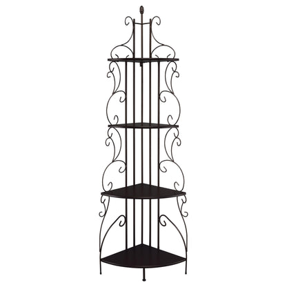 Coaster Furniture Poppy 910038 74-inch 4-shelf Corner Bookshelf - Copper and Cappuccino IMAGE 2