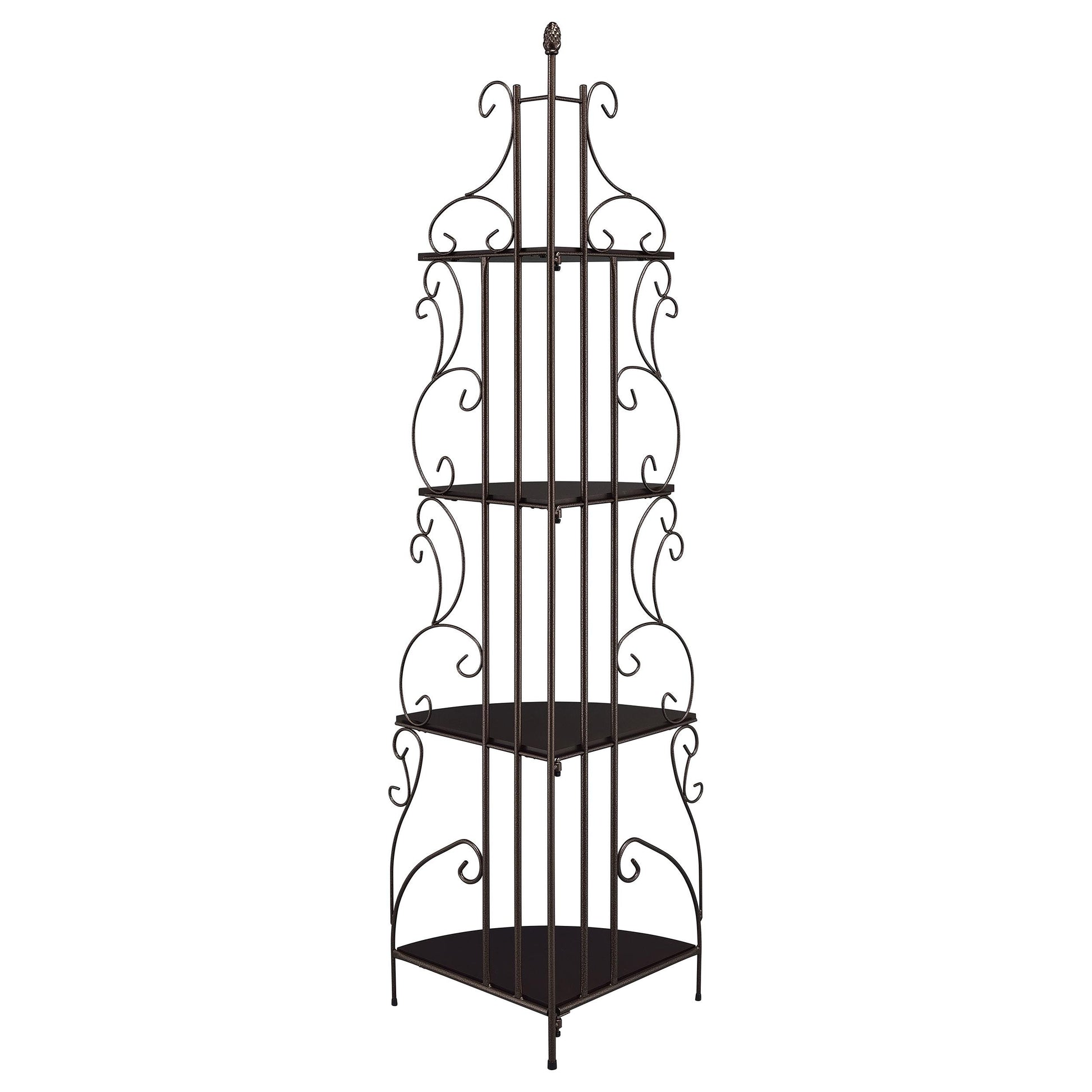 Coaster Furniture Poppy 910038 74-inch 4-shelf Corner Bookshelf - Copper and Cappuccino IMAGE 5