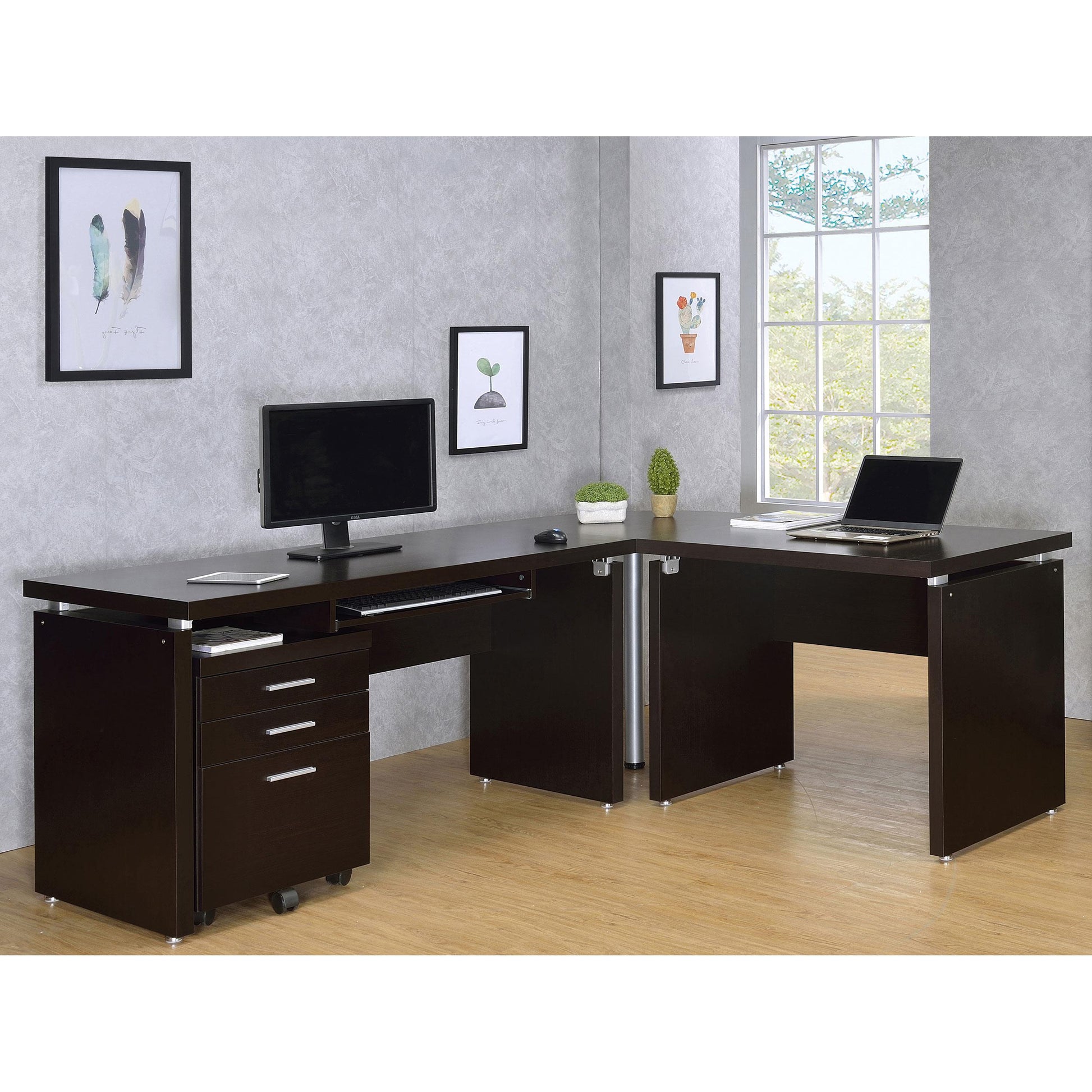 Coaster Furniture Skylar 800894 3-Drawer Home Office Mobile File Cabinet - Cappuccino IMAGE 12
