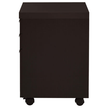 Coaster Furniture Skylar 800894 3-Drawer Home Office Mobile File Cabinet - Cappuccino IMAGE 5