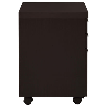 Coaster Furniture Skylar 800894 3-Drawer Home Office Mobile File Cabinet - Cappuccino IMAGE 9