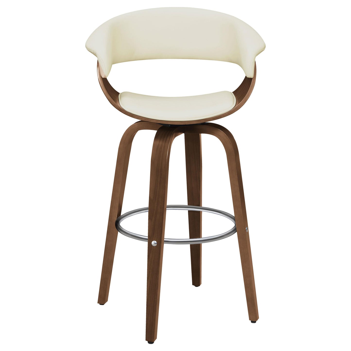 Coaster Furniture Zion 100206 Upholstered Swivel Bar Stool - Walnut and Ecru IMAGE 2