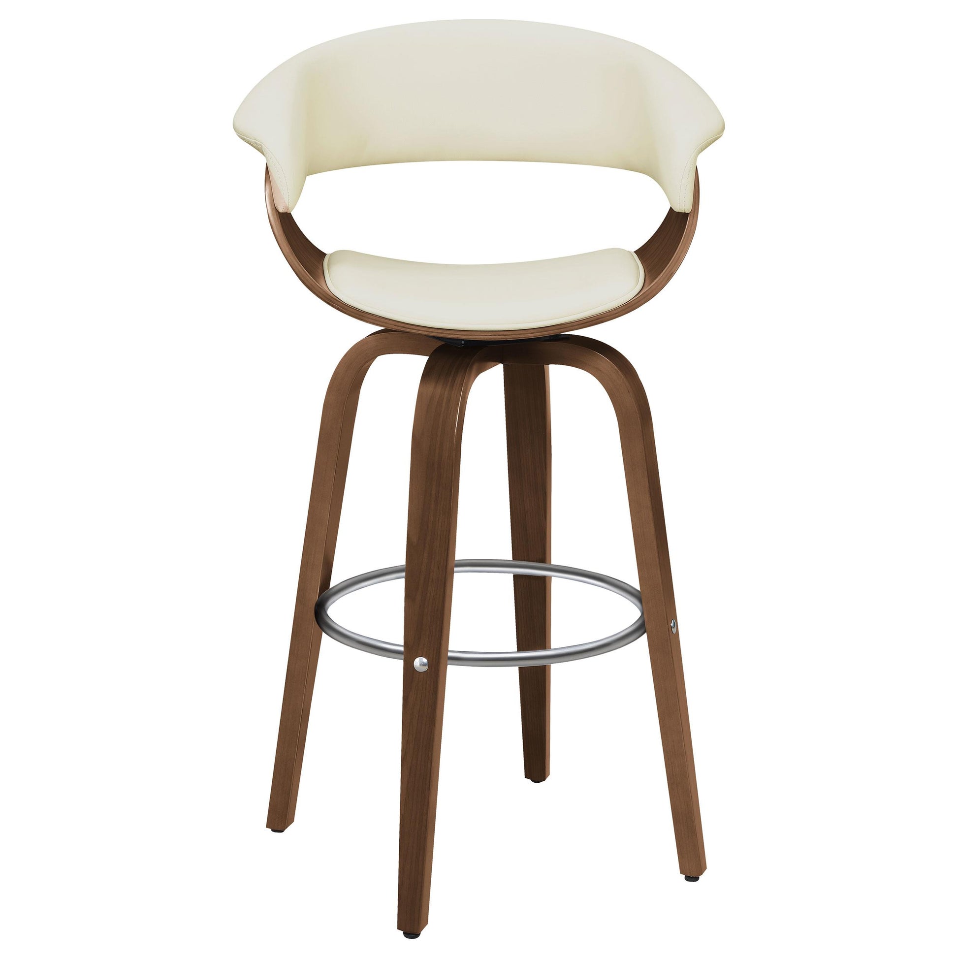 Coaster Furniture Zion 100206 Upholstered Swivel Bar Stool - Walnut and Ecru IMAGE 2
