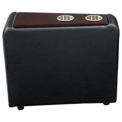 Coaster Furniture Toohey 600182 Upholstered Home Theater Storage Wedge Console - Black IMAGE 2