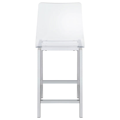 Coaster Furniture Juelia 100265 Clear Acrylic Counter Chair - Chrome (Set of 2) IMAGE 6