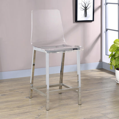 Coaster Furniture Juelia 100265 Clear Acrylic Counter Chair - Chrome (Set of 2) IMAGE 9