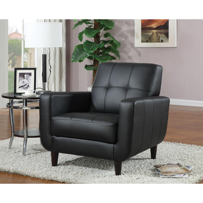  Coaster Furniture Aaron 900204 Upholstered Track Arm Tufted Accent Chair - Black IMAGE 2