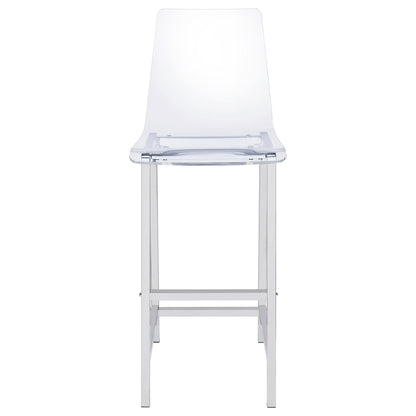 Coaster Furniture Juelia 100295 Clear Acrylic Bar Chair - Chrome (Set of 2) IMAGE 2