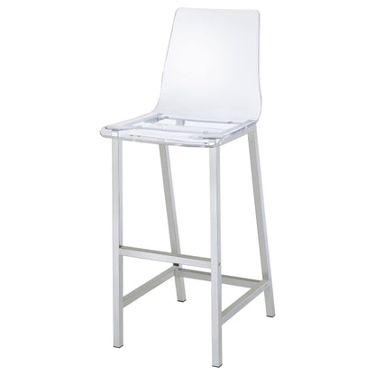 Coaster Furniture Juelia 100295 Clear Acrylic Bar Chair - Chrome (Set of 2) IMAGE 3