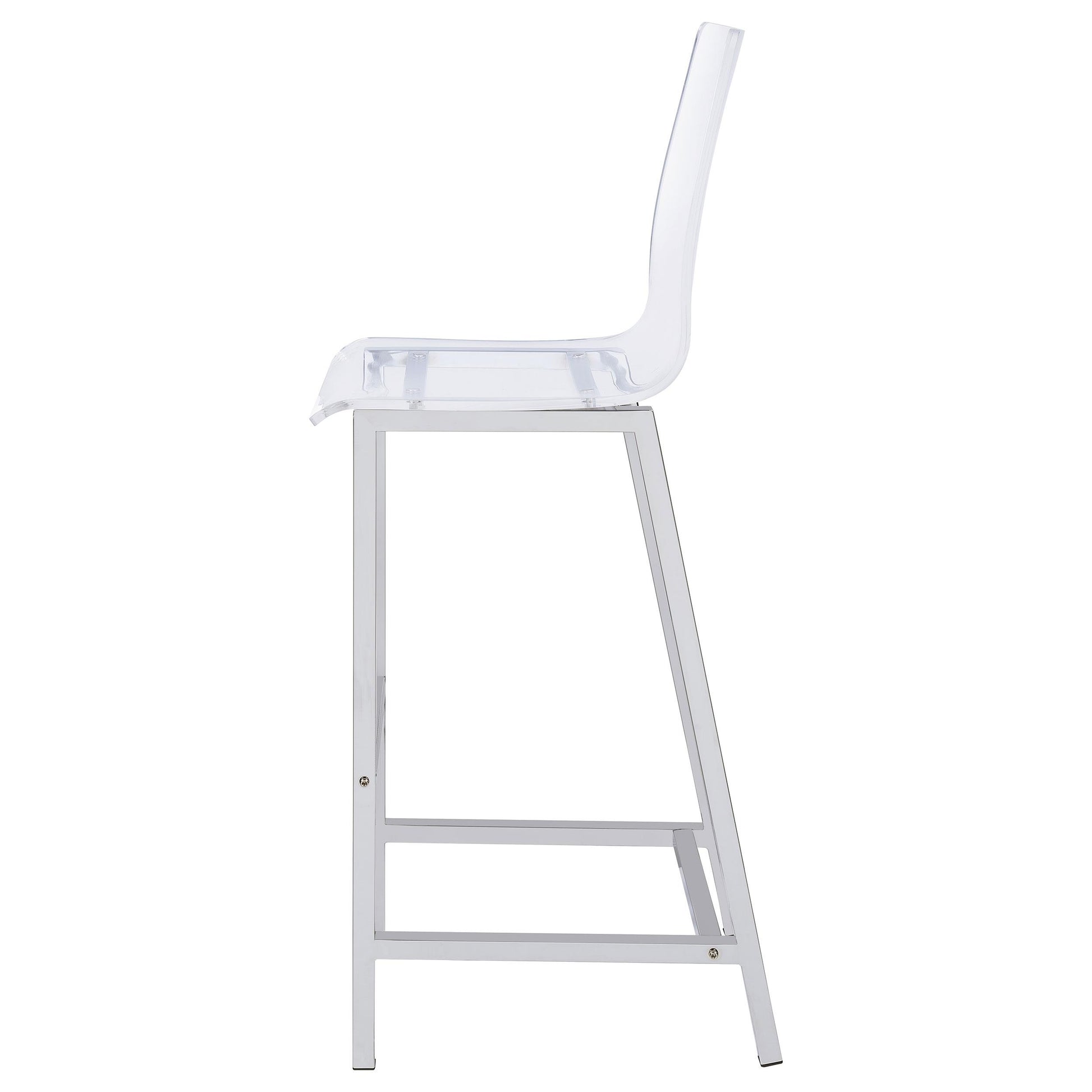Coaster Furniture Juelia 100295 Clear Acrylic Bar Chair - Chrome (Set of 2) IMAGE 4