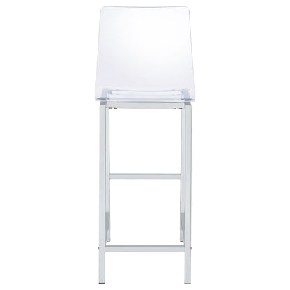 Coaster Furniture Juelia 100295 Clear Acrylic Bar Chair - Chrome (Set of 2) IMAGE 6