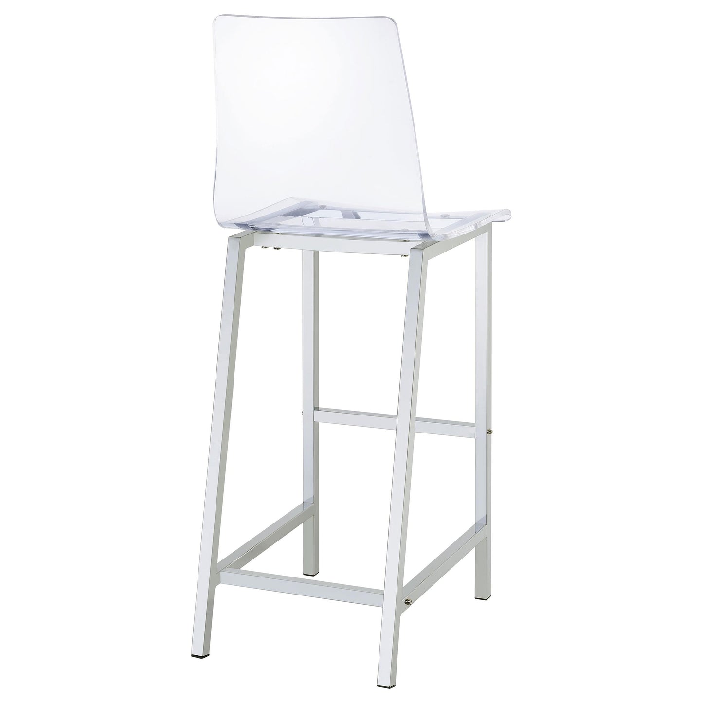 Coaster Furniture Juelia 100295 Clear Acrylic Bar Chair - Chrome (Set of 2) IMAGE 7