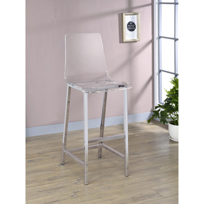 Coaster Furniture Juelia 100295 Clear Acrylic Bar Chair - Chrome (Set of 2) IMAGE 9