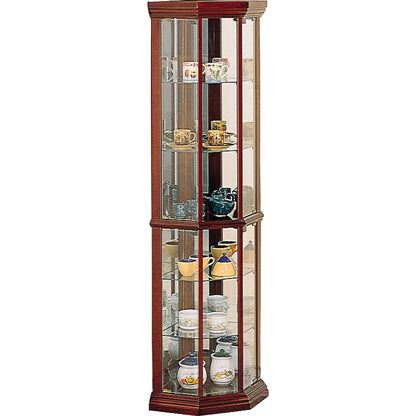 Coaster Furniture Appledale 3393 6-shelf Corner Curio Display Cabinet - Medium Brown IMAGE 1