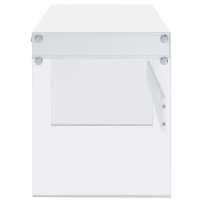 Coaster Furniture Dobrev 800829 48-inch 2-Drawer Writing Desk - White High Gloss IMAGE 5