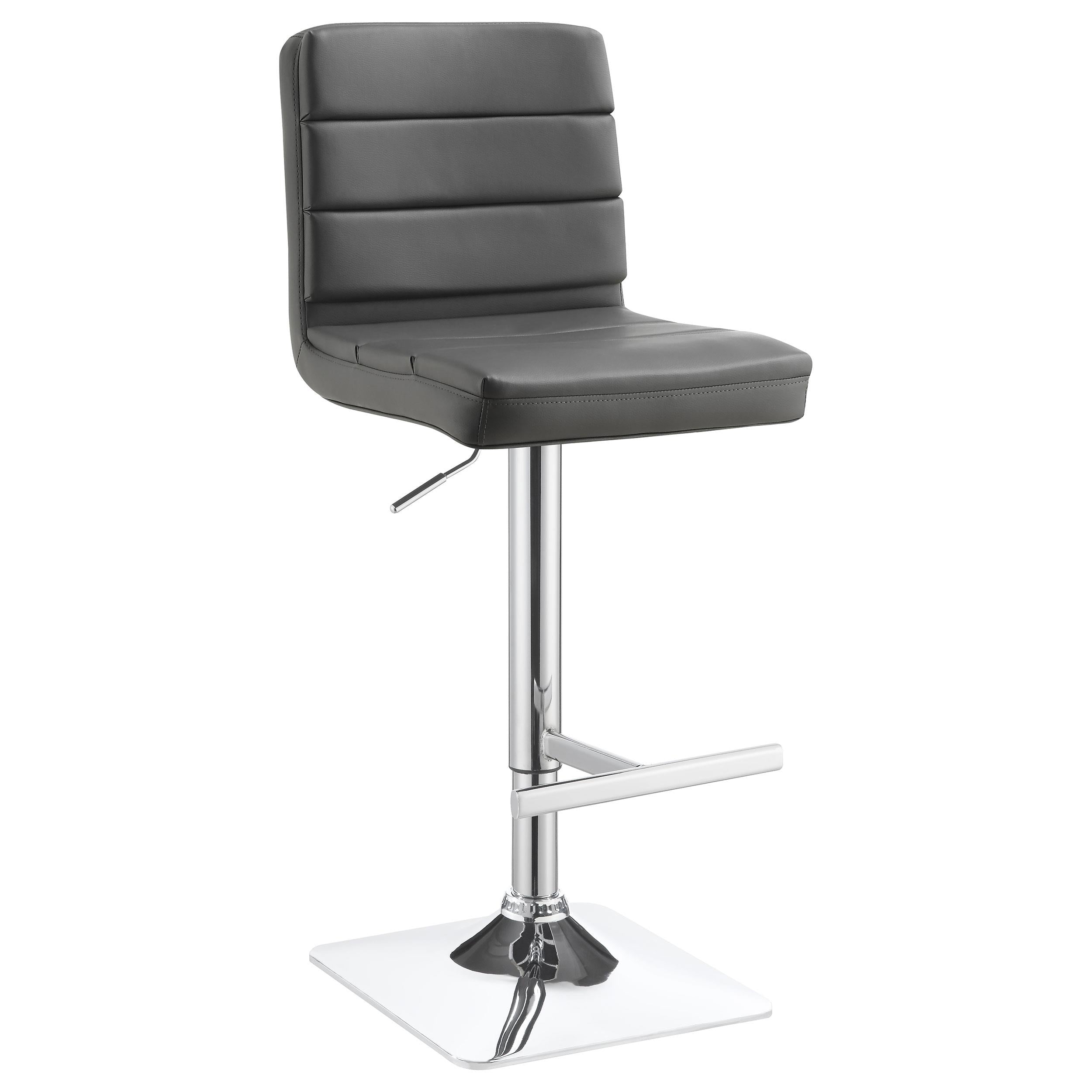 Coaster Furniture Bianca 120696 Upholstered Adjustable Bar Stool - Grey (Set of 2) IMAGE 1