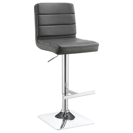 Coaster Furniture Bianca 120696 Upholstered Adjustable Bar Stool - Grey (Set of 2) IMAGE 1