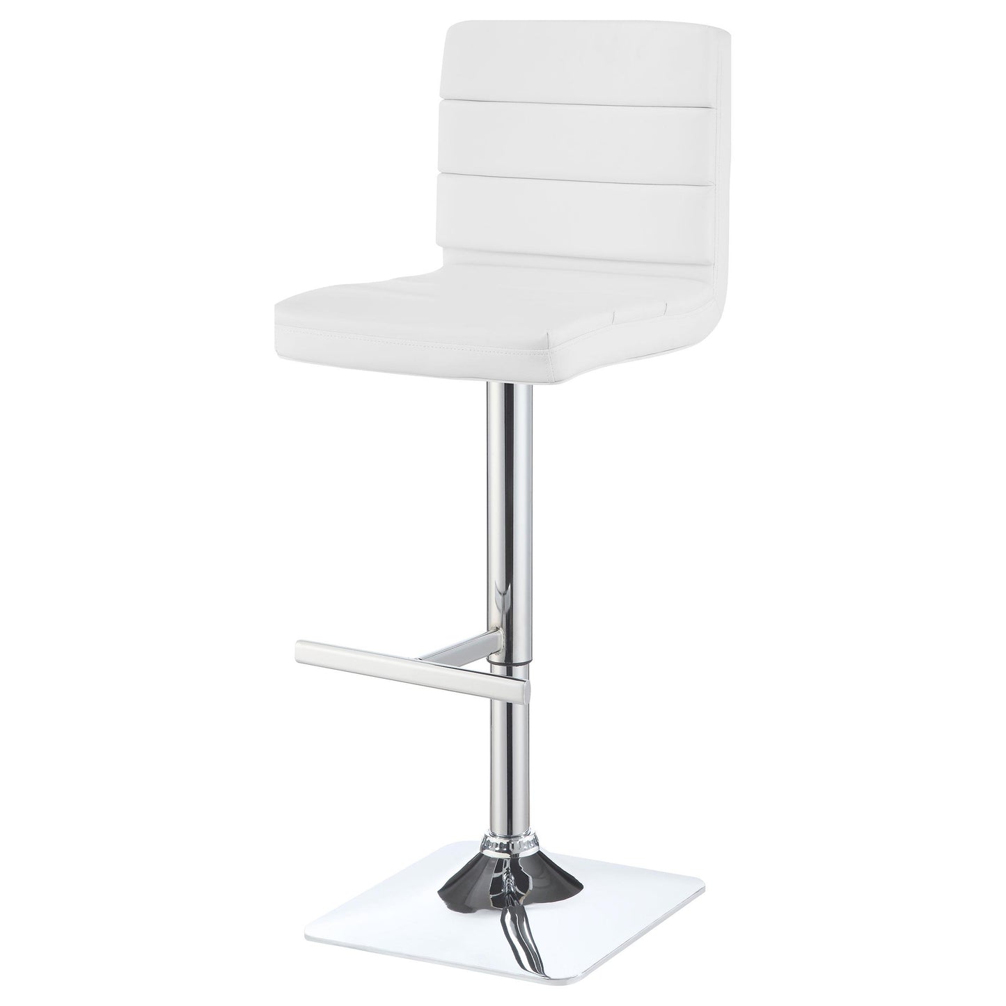  Coaster Furniture Bianca 120694 Upholstered Adjustable Bar Stool - White (Set of 2) IMAGE 4