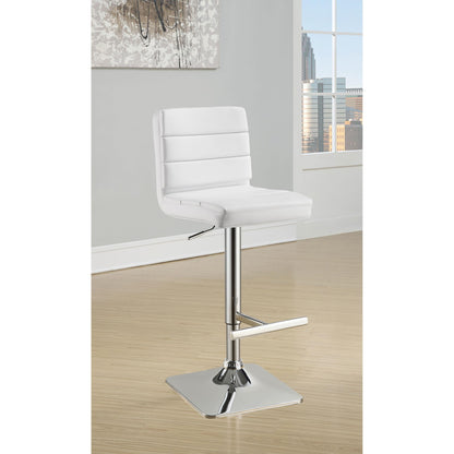  Coaster Furniture Bianca 120694 Upholstered Adjustable Bar Stool - White (Set of 2) IMAGE 5