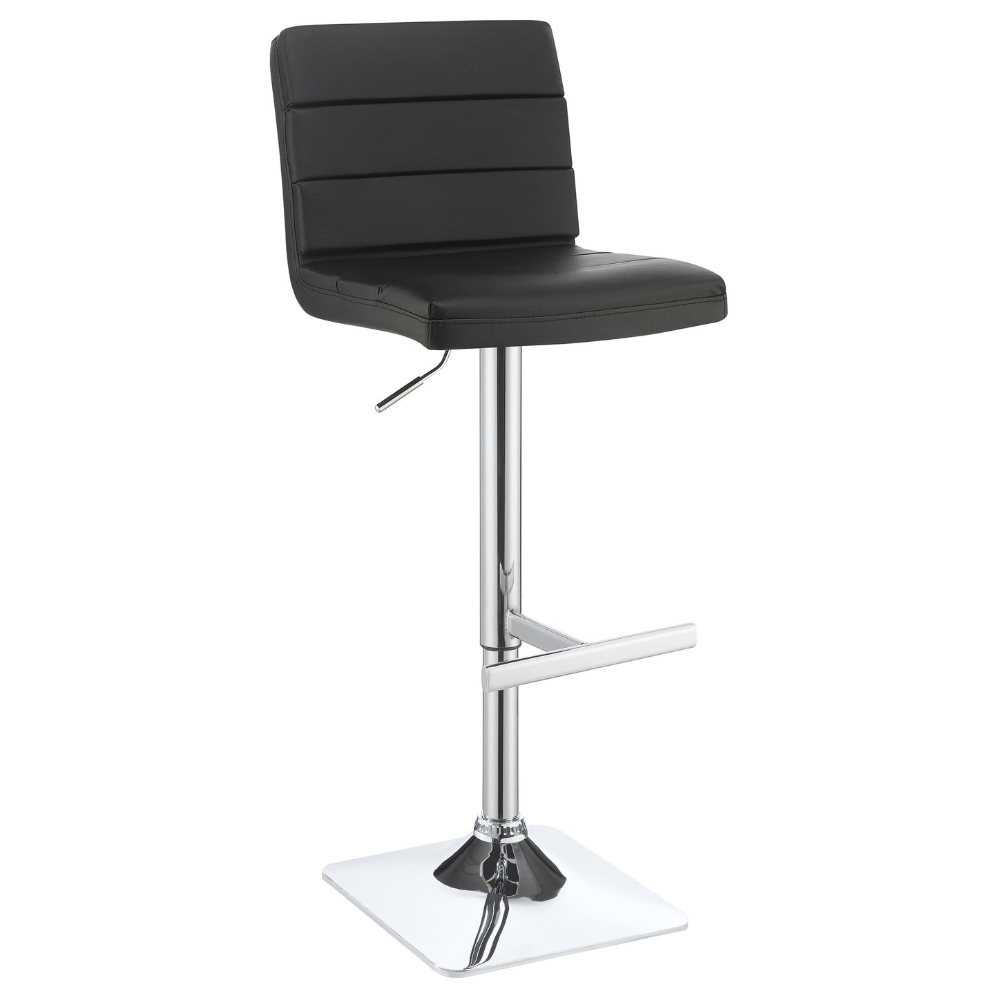Coaster Furniture Bianca 120695 Upholstered Adjustable Bar Stool - Black (Set of 2) IMAGE 2