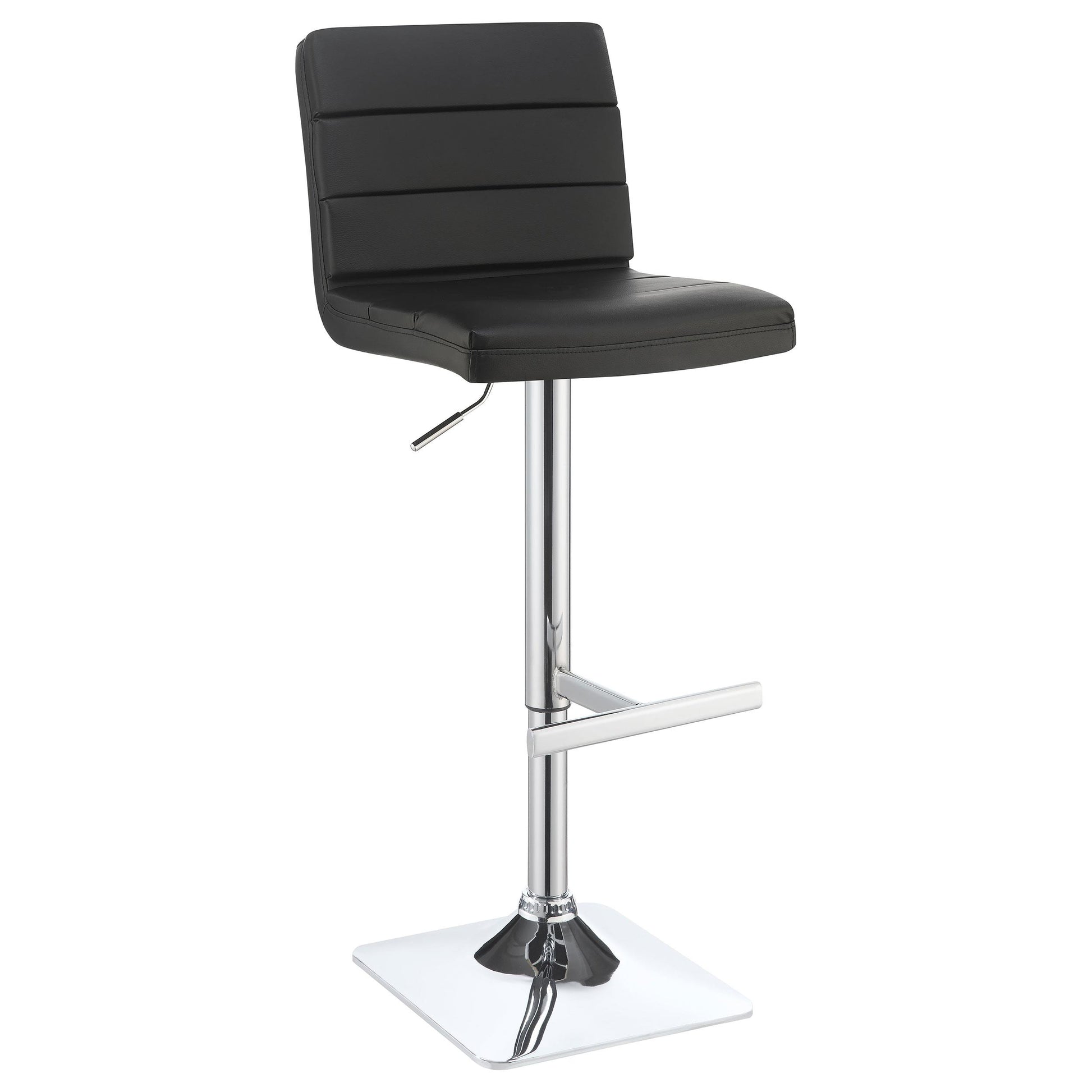 Coaster Furniture Bianca 120695 Upholstered Adjustable Bar Stool - Black (Set of 2) IMAGE 2