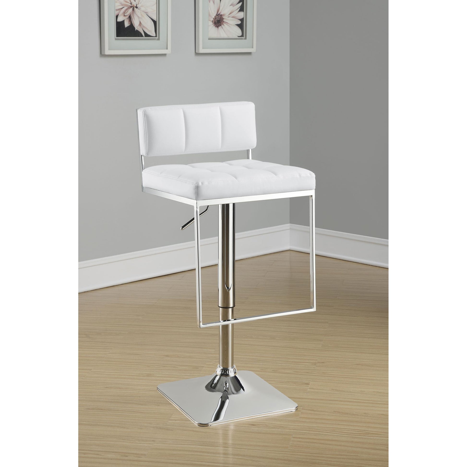 Coaster Furniture Alameda 100193 Adjustable Bar Stool - Chrome and White IMAGE 8