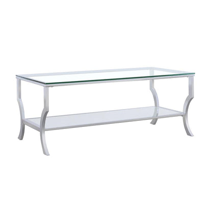 Coaster Furniture Saide 720338 Rectangular Glass Top Coffee Table - Chrome IMAGE 1