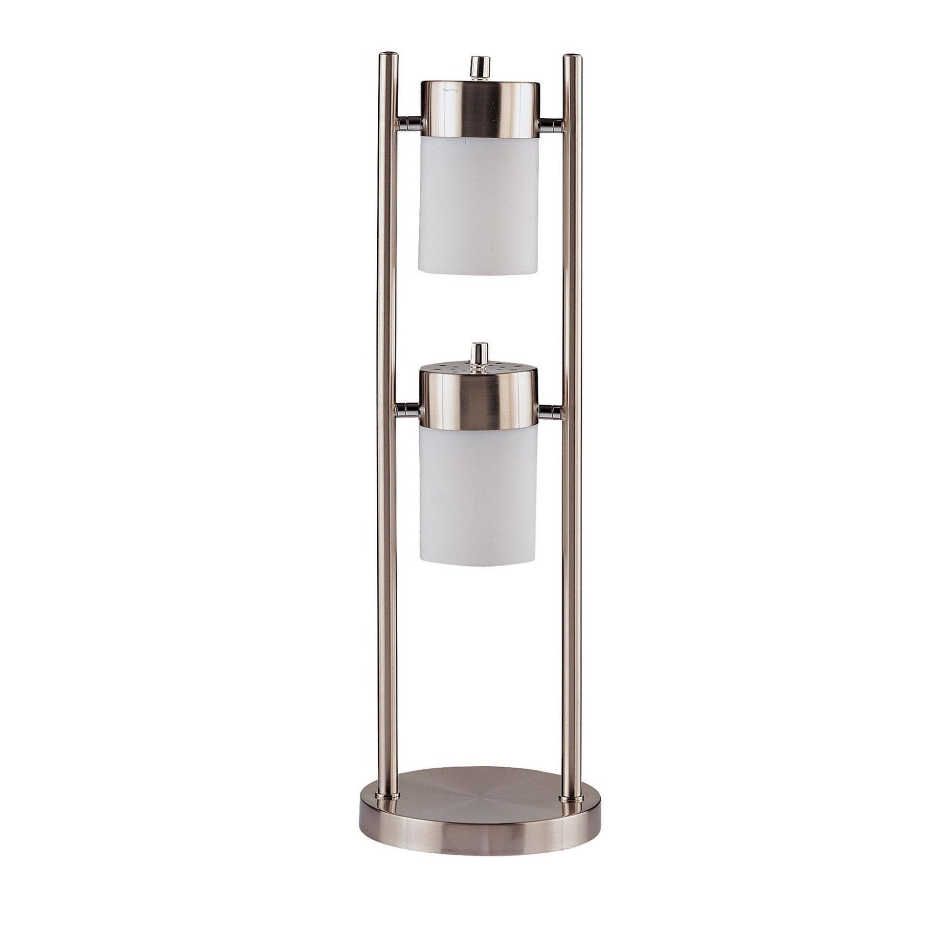 Coaster Furniture Munson 900732 25-inch 2 Swivel Lights Bedside Table Lamp - Silver IMAGE 1