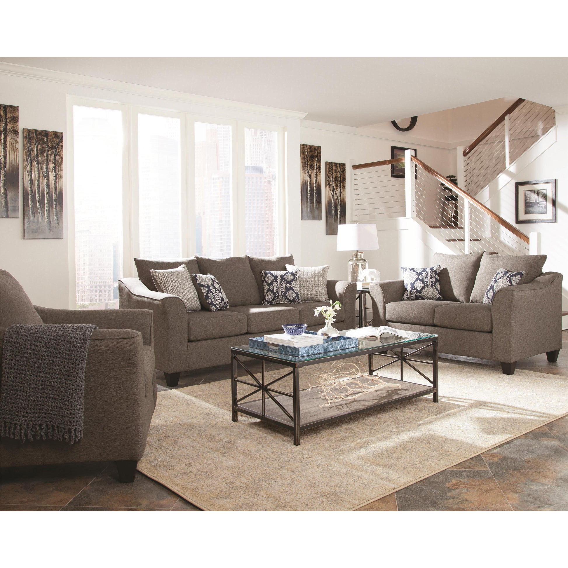 Coaster Furniture Salizar 506023 Upholstered Flared Arm Accent Chair - Charcoal Grey IMAGE 2