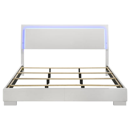 Coaster Furniture Felicity 203500KE Wood Eastern King LED Panel Bed - White High Gloss IMAGE 3